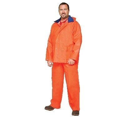 43”Mens PVC Rain Coats Suit Waterproof With Orange Color