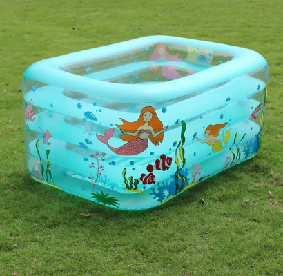 Environmental Friendly Kids Inflatable Swimming Pools Square 0.3mm PVC
