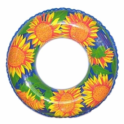 51cm PVC Inflatable Swimming Tubes For Adult With Sunflower Printing