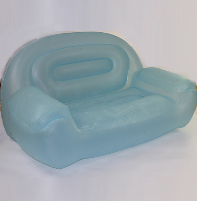 Grey 0.3mm PVC Comfortable Inflatable Sofa Chair Flocked For Adult
