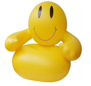 Yellow Kids Inflatable Sofa Chair Pvc For Gift , 0.3mm Thickness