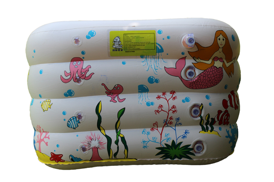 White Inflatable Baby Swimming Pools 0.3mm PVC With ISO SGS