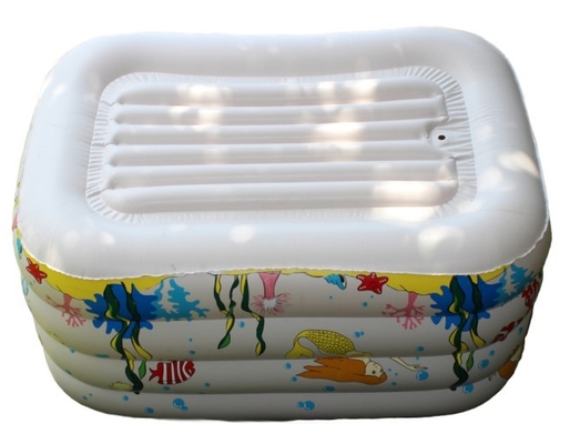 White Inflatable Baby Swimming Pools 0.3mm PVC With ISO SGS