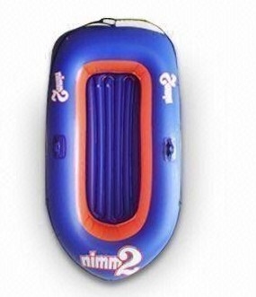 Blue Double PVC Inflatable Boat With Customized Logo For Drifting EN71 ASTM