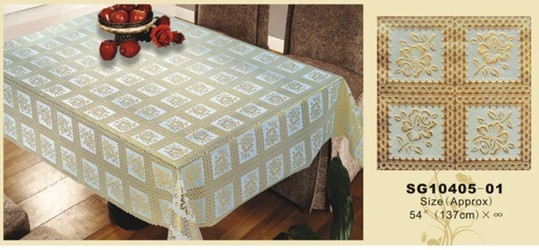 Elegant Mill Yarn PVC Table Cloth Eco-Friendly , Protective Table Covers