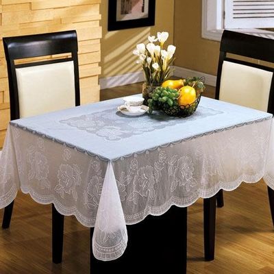 White PVC Table Cloth Covers Wipe Clean , No Need To Wash Or Iron