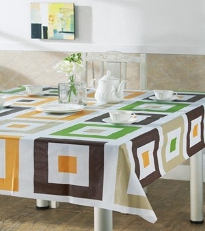 Economical Pvc Plaid Table Cloth , Outdoor Table Covers