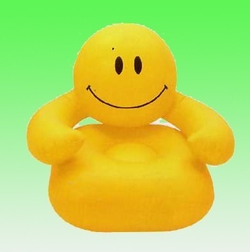 Yellow Kids Inflatable Sofa Chair Pvc For Gift , 0.3mm Thickness