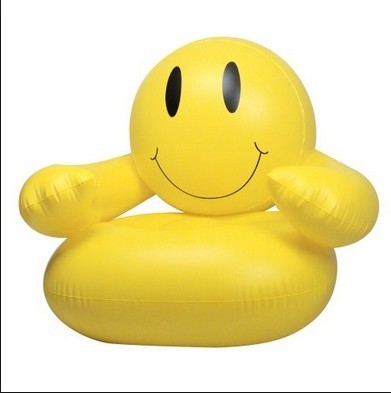 Yellow Kids Inflatable Sofa Chair Pvc For Gift , 0.3mm Thickness