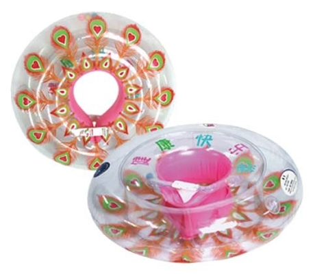 Baby Inflatable Swimming Rings / Tubes For Children With Neon Colors 50cm