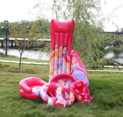 Eco-Friendly PVC Inflatable Air Mattress Blue For Water Park