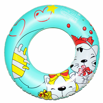 Cartoon Printed Inflatable Swim Rings For Baby / Children PVC Pool Floats
