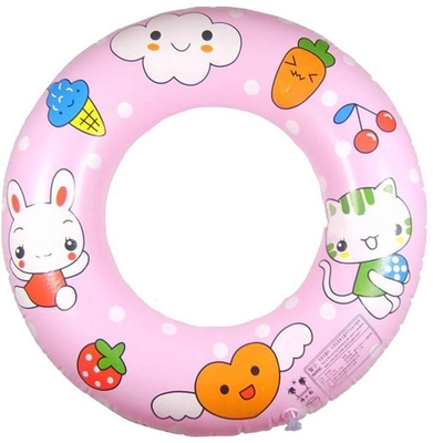 Cartoon Printed Inflatable Swim Rings For Baby / Children PVC Pool Floats