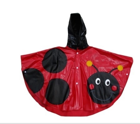 Shiny Hooded PVC Rain Coats For Girls , Custom Pvc Rain Poncho