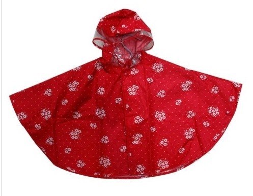 Shiny Hooded PVC Rain Coats For Girls , Custom Pvc Rain Poncho