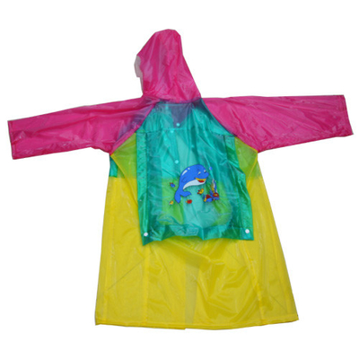 Lovely Ladies Pvc Raincoat With Hood , Eco Friendly Rainwear