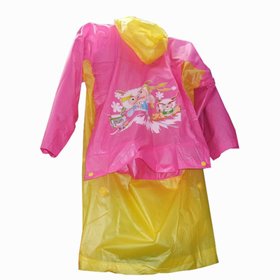 Lovely Ladies Pvc Raincoat With Hood , Eco Friendly Rainwear