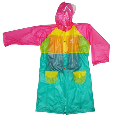 Reizender Damen-PVC-Regenmantel mit Haube, freundliche Regenkleidung Eco